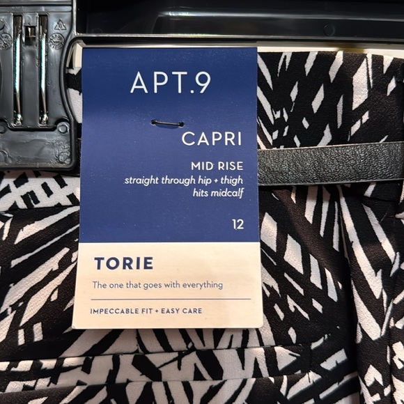 Apt 9 Torie mid rise polyester torie capri pants NWT 12 - Picture 5 of 9